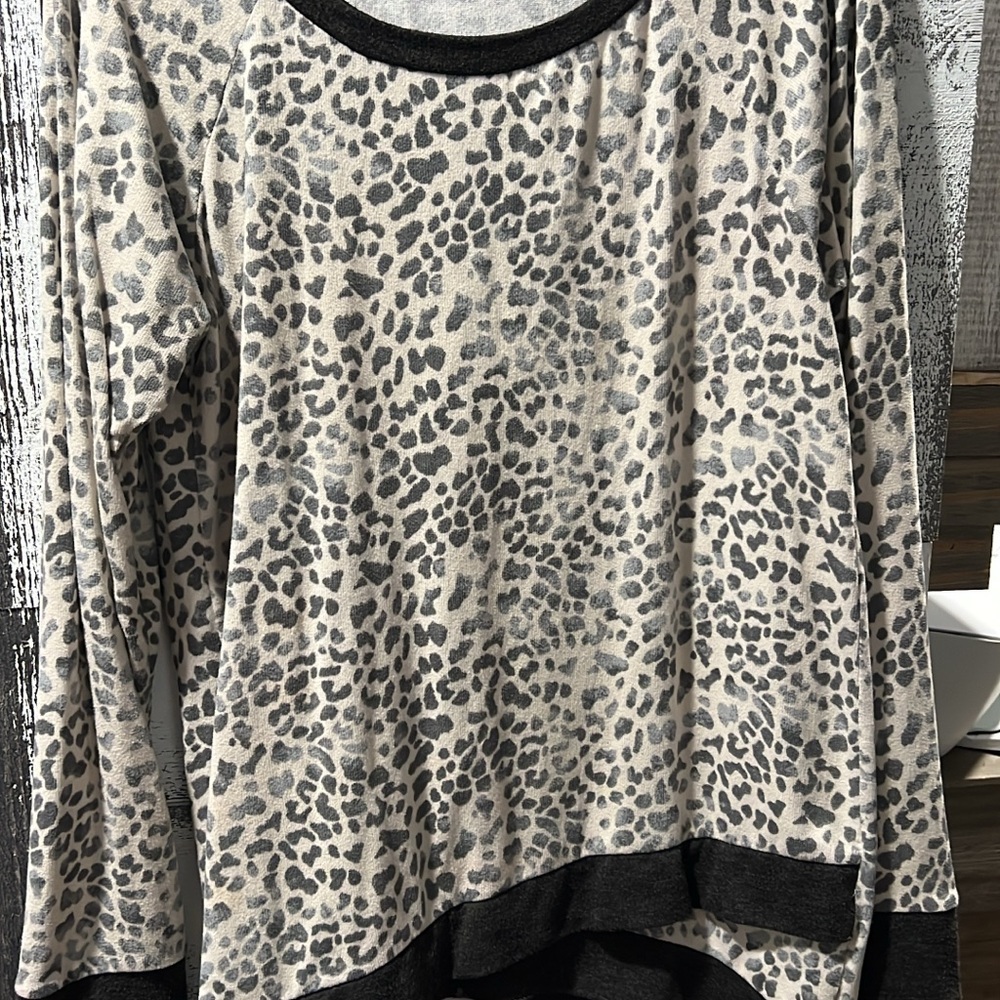 Twenty Second Leopard Print Long Sleeve Top